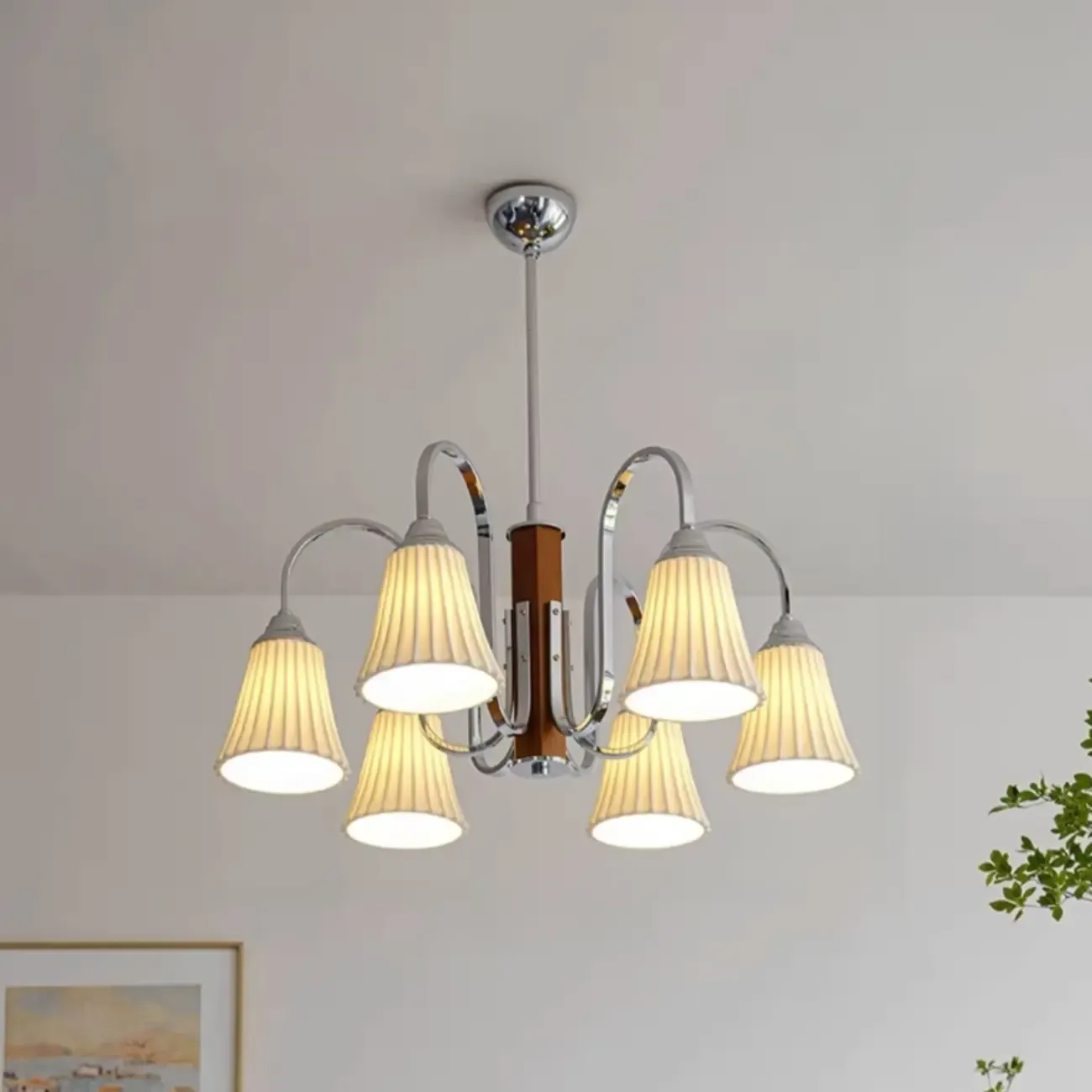 Modern Geometric Ceramic Multi-Light Chandelier