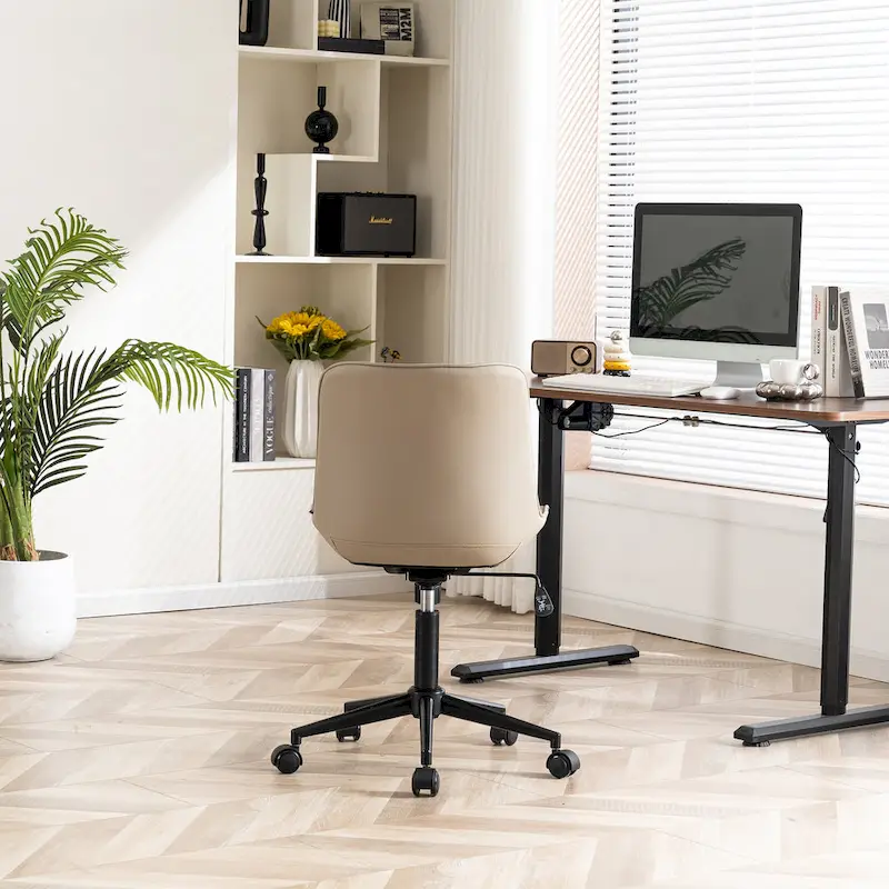 Armless Home Office Desk Chairs with Wheels Rolling Task Chair