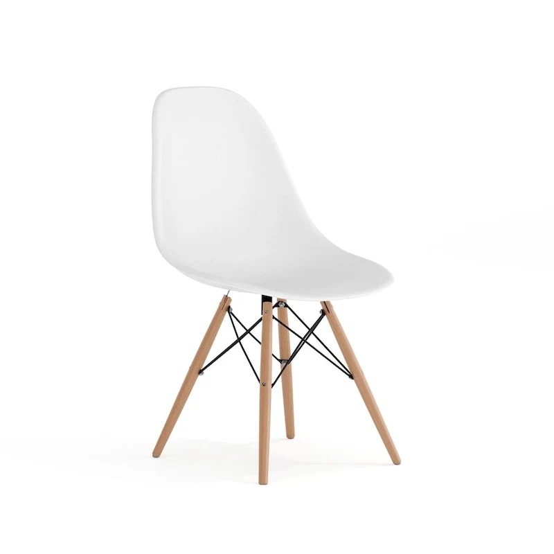 Plastic Chair with Wooden Legs
