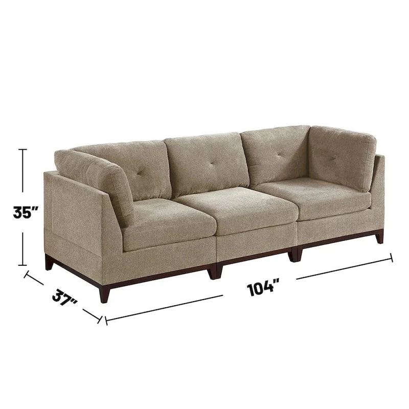 6 Piece Chenille Modular Sofa Set