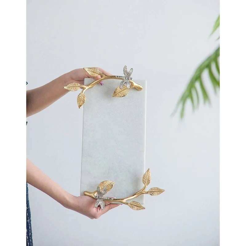 A&B Home Dragonfly Marble Decorative Tray