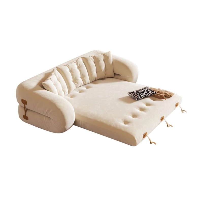 JASIWAY Modern Convertible Sleeper Sofa Chair Bed, White