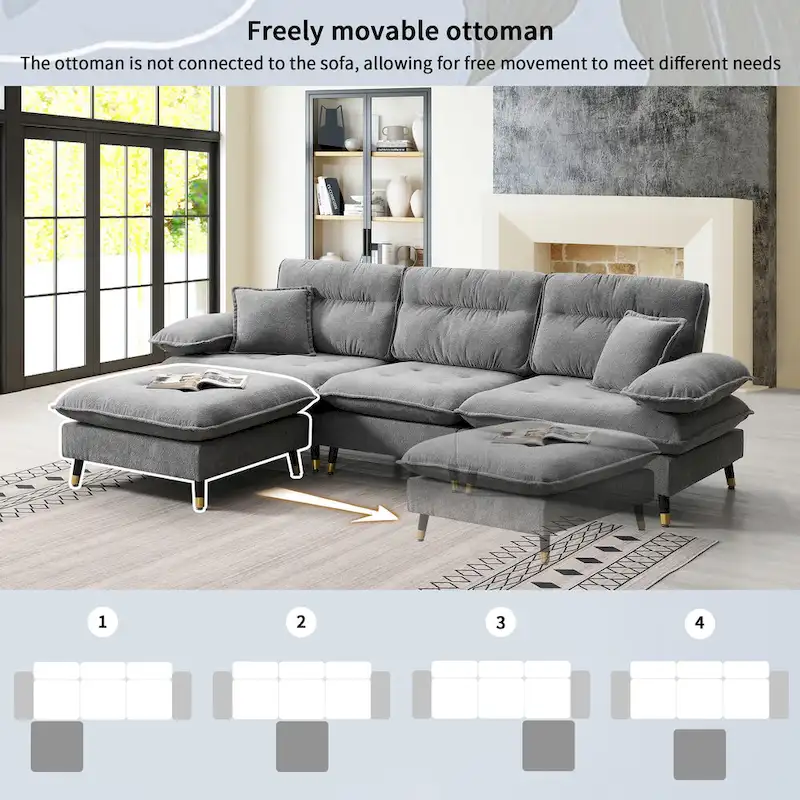 L shaped Convertible Sectional Sofa