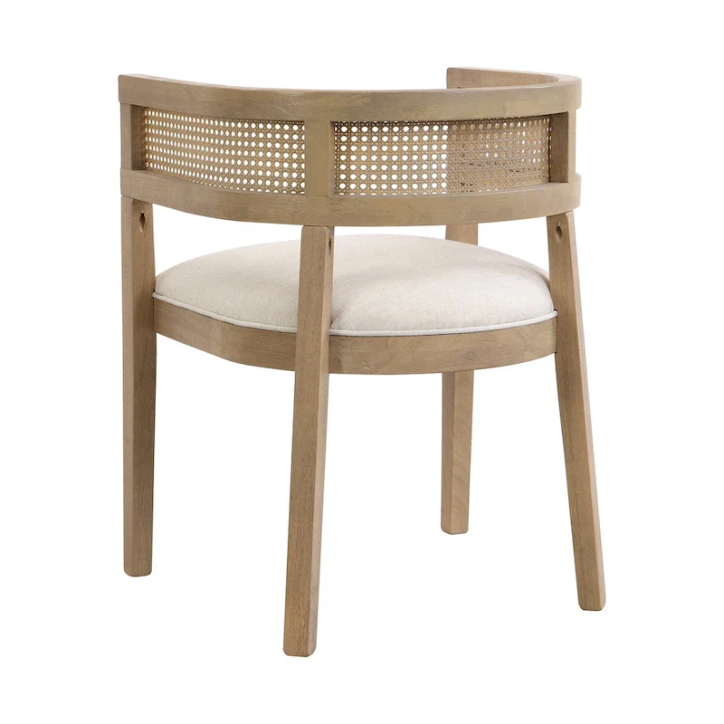 Halea Farmhouse Rubberwood Dining Chairs with Cane Back (Set of 2) by