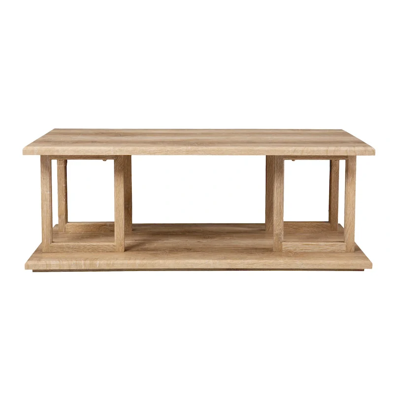 SEI Furniture Transitional Natural Wood Square Coffee Table