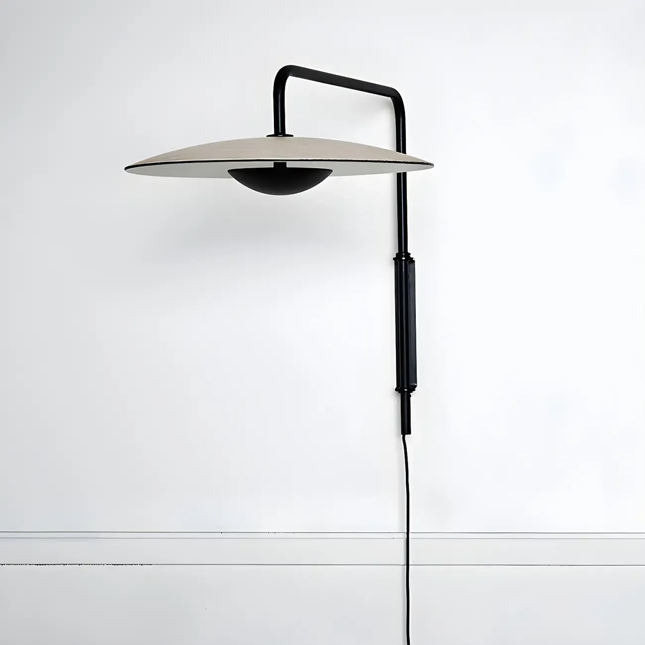 Modern Black Metal Adjustable Swing Arm Wall Light