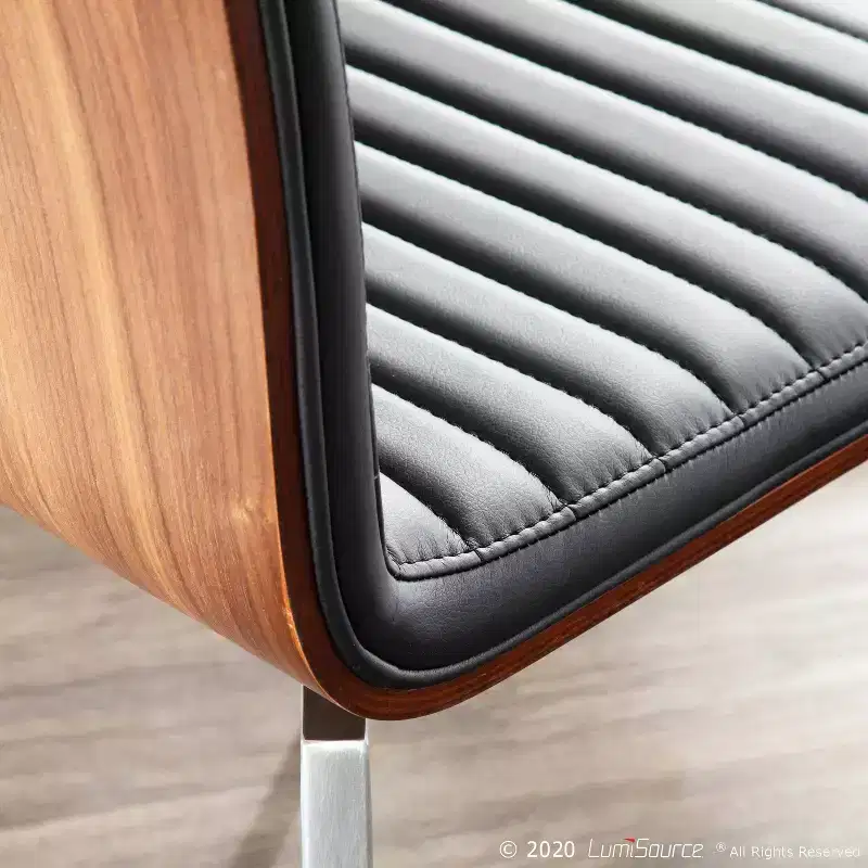Set of 2 Mason Swivel Modern Walnut Wood Back Dining Chairs - Lumisource