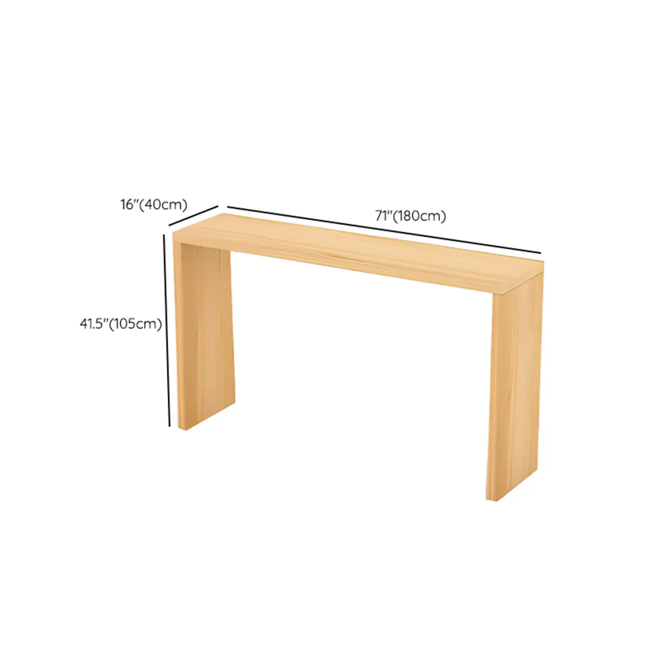 Scandinavian Solid Wood Pub Table Rectangle 4 Seats