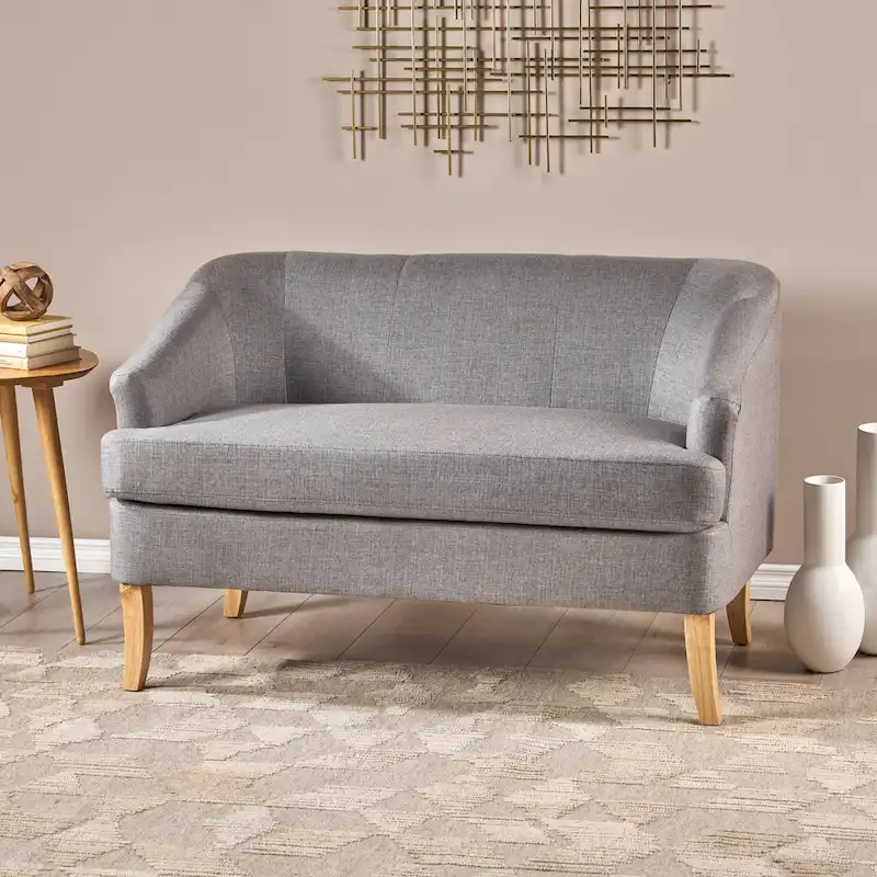 Sheena Mid-century Modern Petite Fabric Loveseat by Christopher Knight Home