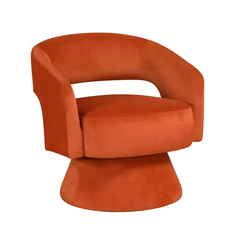 Velvet Swivel Accent Chair, 1-Seat