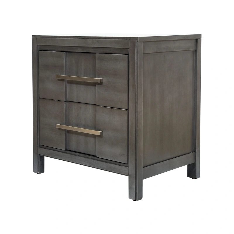 Tass Transitional Solid Wood 2-Drawer Nightstand by Furniture of America