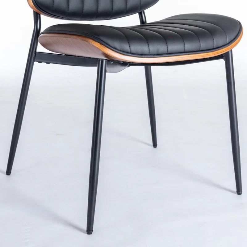 GDFStudio Mid Century Modern Armless Upholstered Dining Chairs with Metal Legs