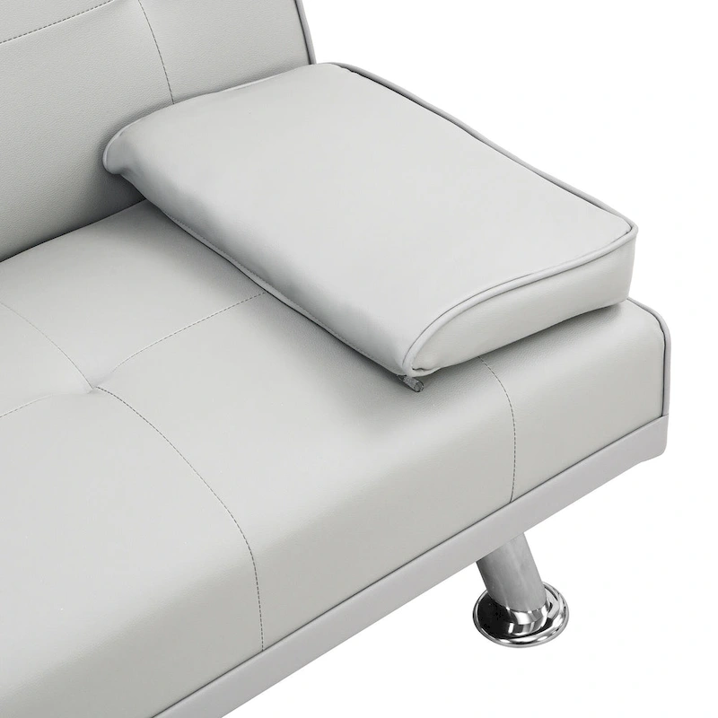 66.1 PVC Loveseat Sofa Bed with Wood Frame and Stainless Legs