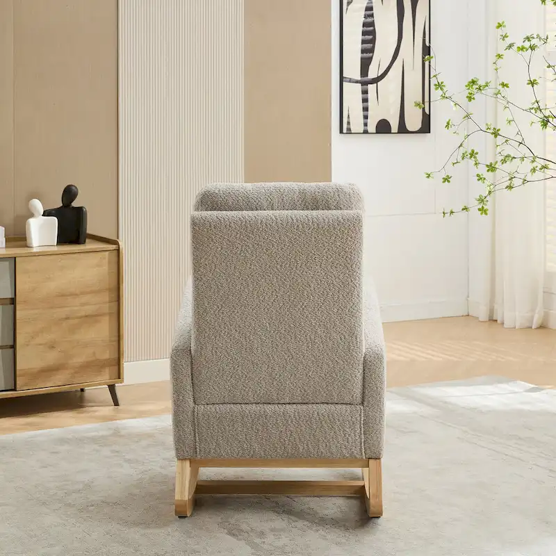 Living Room Rocking Accent Chair with Retractable Footrest