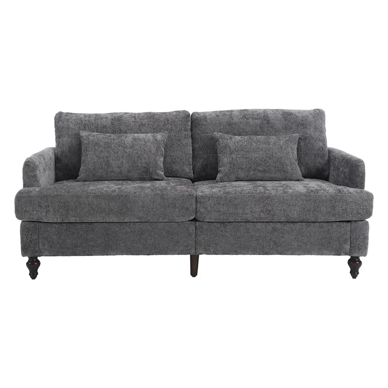 Modern Chenille Fabric Loveseat, 2-Seat Upholstered Loveseat Sofa