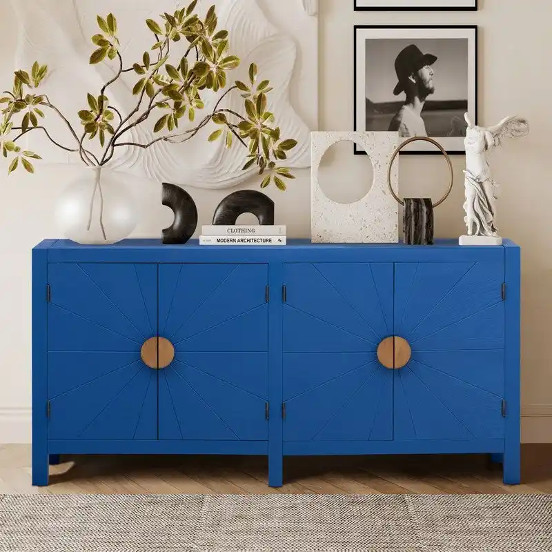 Ash Veneer 60 Sideboard Cabinet with Adjustable Shelves