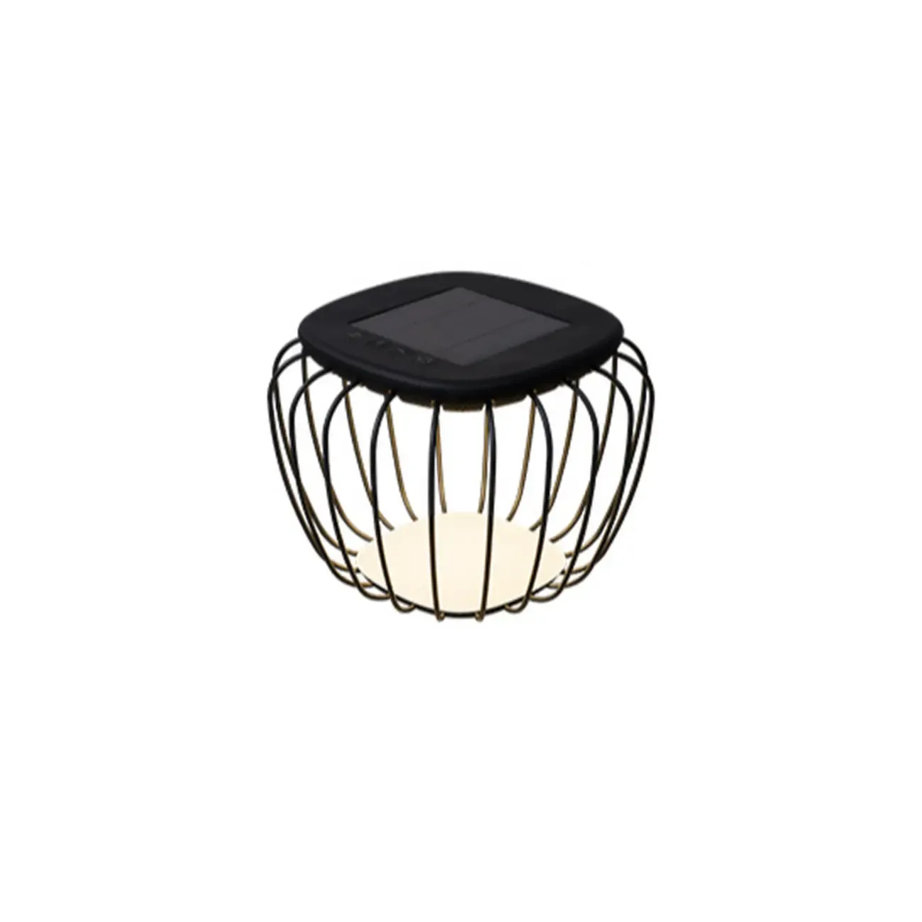 Modern Metal Cage Design Solar Post Cap Light