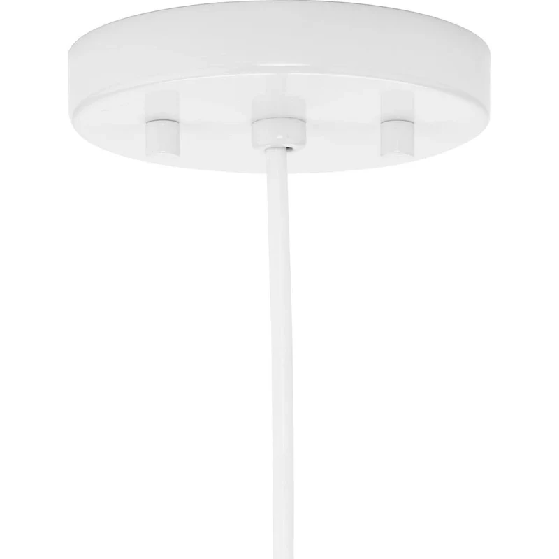 Perimeter Collection One-Light White Mid-Century Modern Pendant with metal Shade - 23.62 in x 23.62 in x 12.5 in