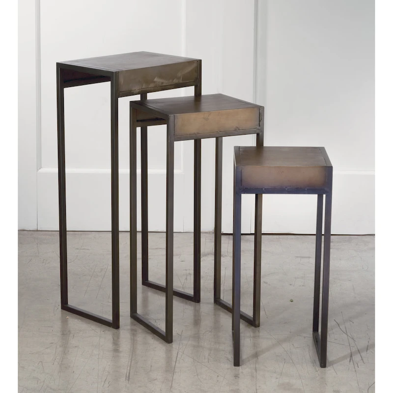 Metal Side Nesting Tables, Set of 3