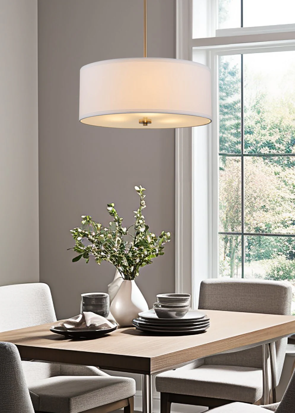 Nolan 18 Classic 3-Light Drum Pendant Chandelier