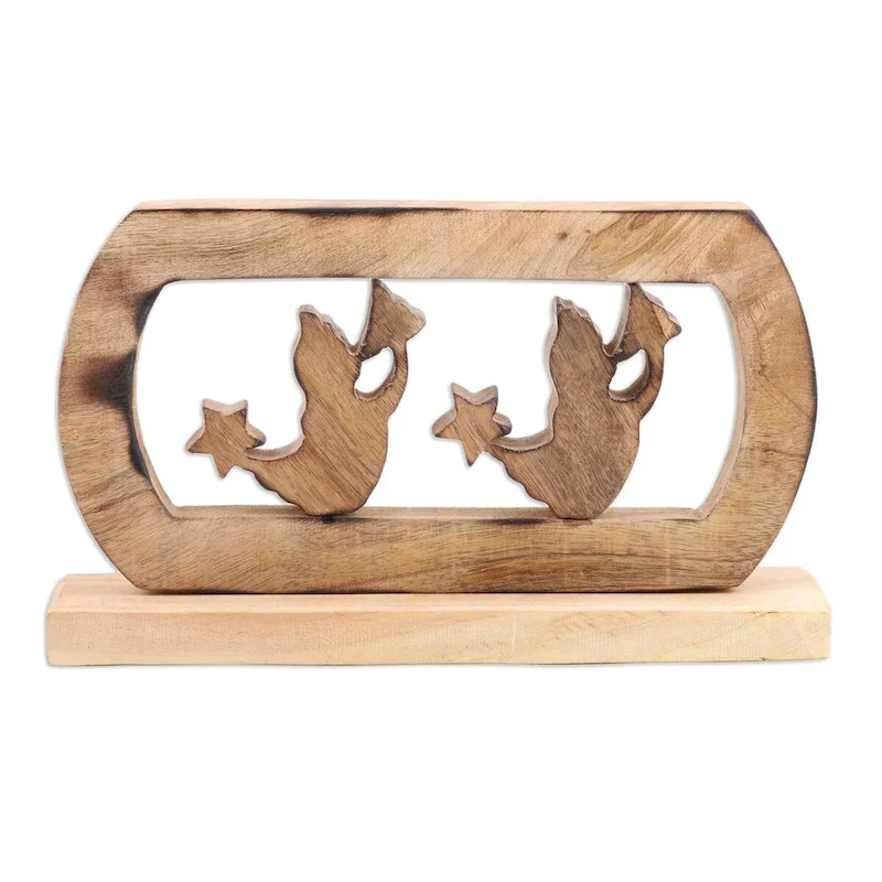 Novica Handmade Star Messengers Wood Sculpture
