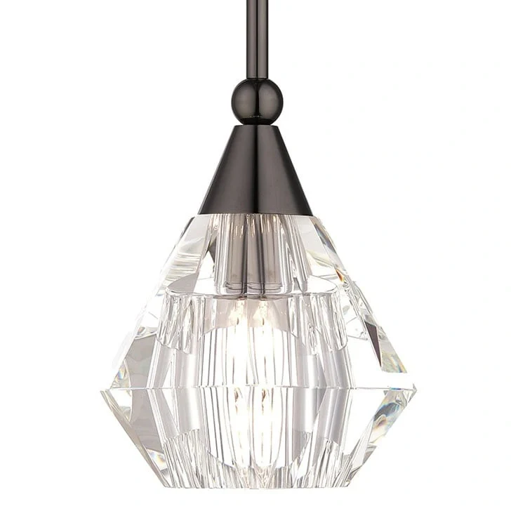 Livex Lighting Brussels Single Light 7  Wide Crystal Mini Pendant