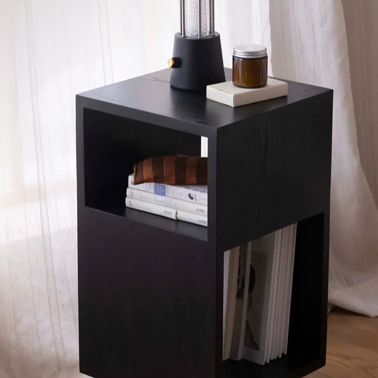 Timeless Rectangular Wooden 360¡ã Rotating Side Table