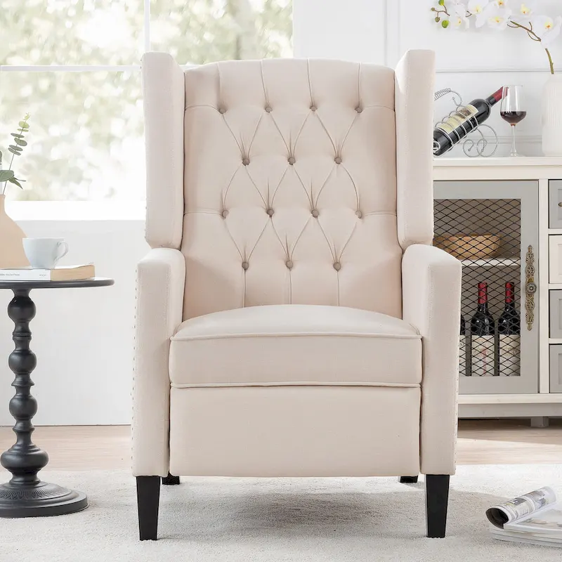 Wide Manual Wing Chair Recliner - 34.45 x 27.16 x 40.55