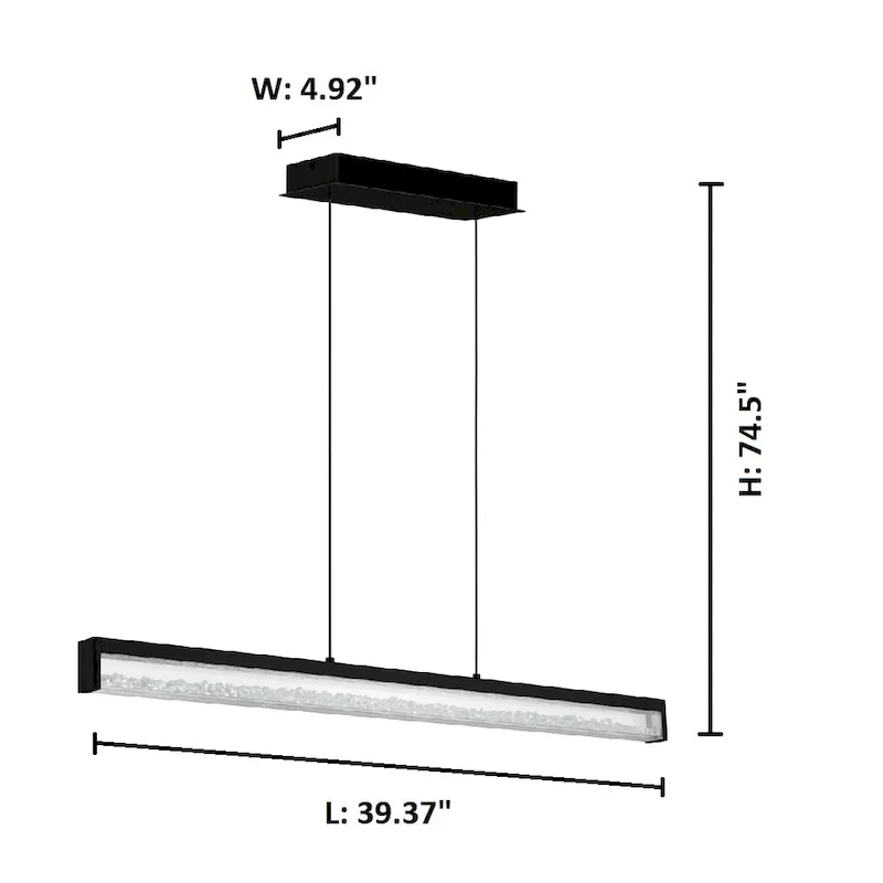 Eglo Cardito 1-light Matte Black LED Linear Pendant