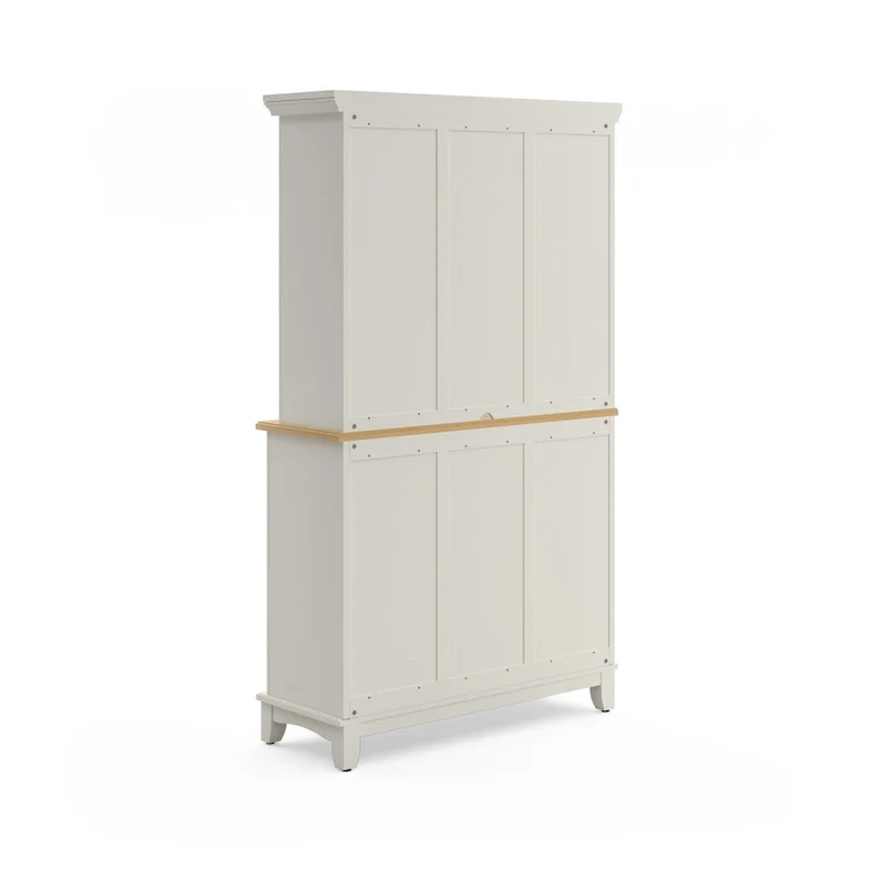 Homestyles Buffet of Buffets Off-White Server with Hutch & Wood Top