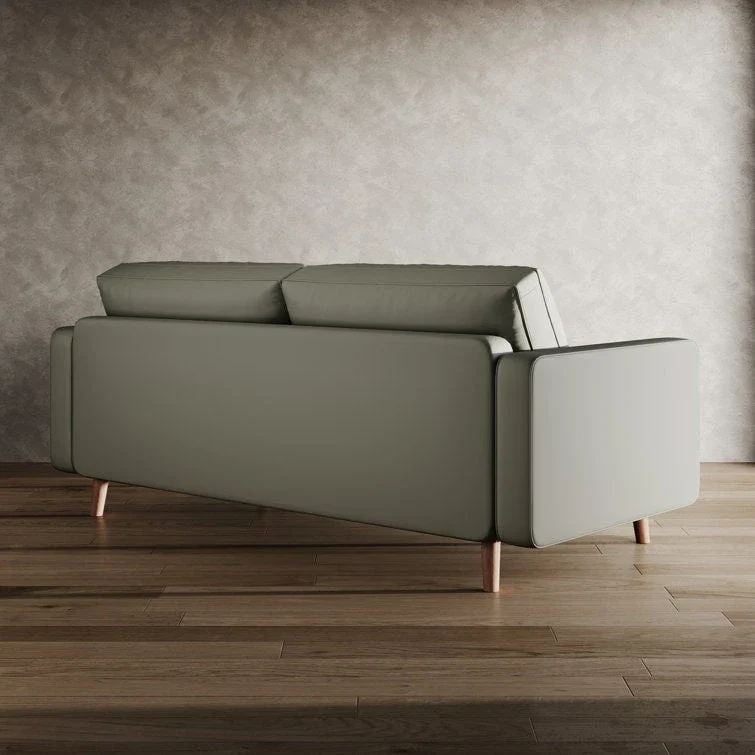 70-Inch Faux Leather Tufted Sofa