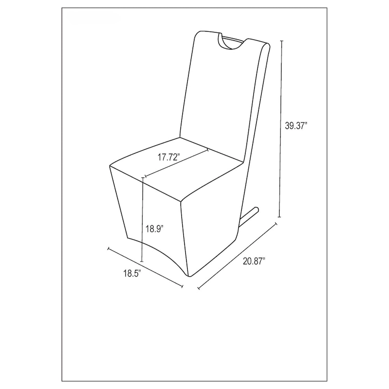 Somette Eva Upholstered Handle-Back Side Chair, Set of 2 - 20.9 x 18.5 x 39.4