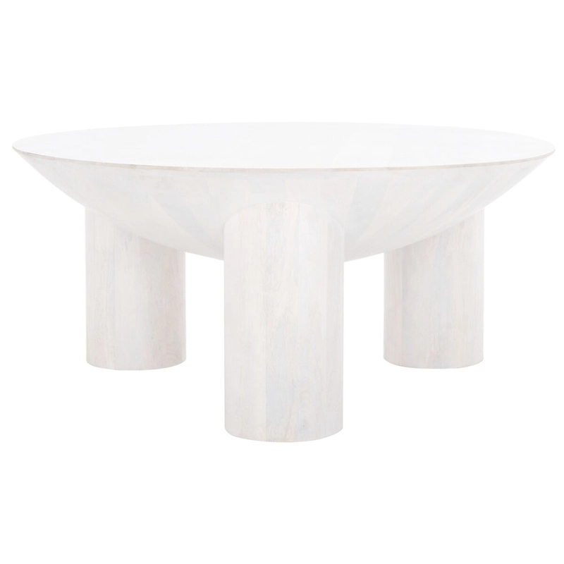SAFAVIEH Couture Isavella Rd Wood Coffee Table - 35 In W x 35 In D x 16 In H - 35Wx35Dx16H