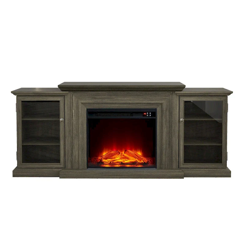 Farmhouse TV Stand with Fireplace - 70 Width -Fits up to 70 TV - 71W x 30H x 15.5D