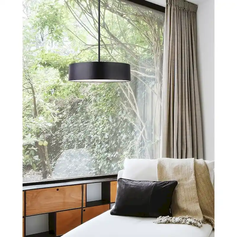 Dexter Adjustable Rod Pendant Light, Black Finish Modern Design