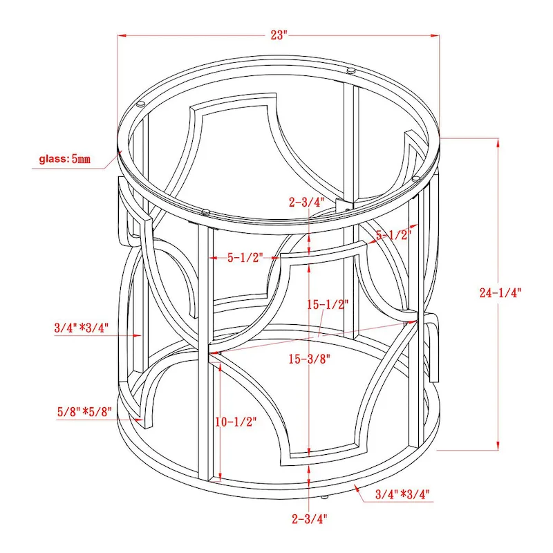 Ders Glam Chrome and Gold Plating Tempered Glass Top 3-Piece Coffee Table Set by Furniture of America
