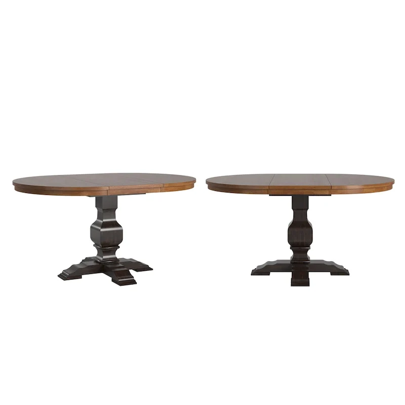 Ronda Two-Tone Oval Solid Wood Top Extending Dining Table