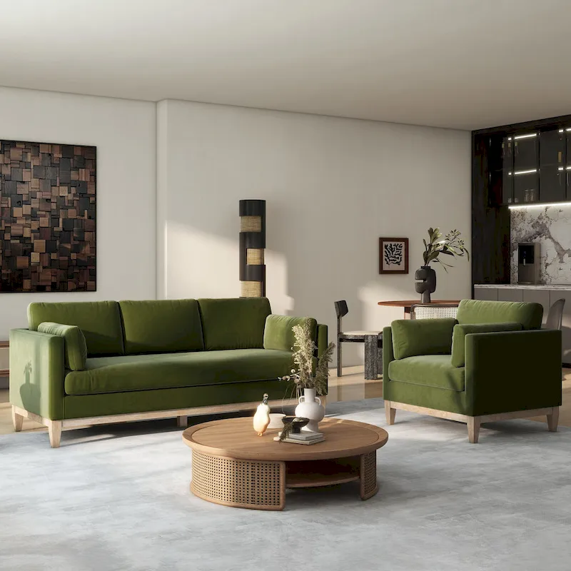 Knox 84 Modern Farmhouse Velvet Track Arm Sofa