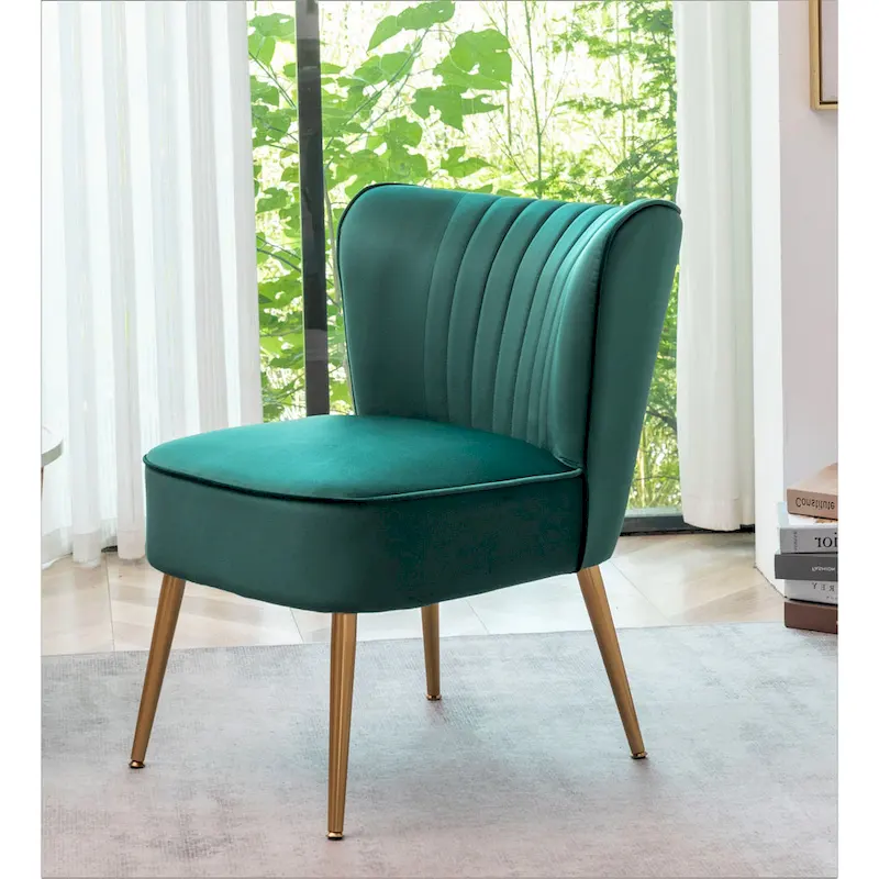 Sauter 23.2 Wide Mid-Century Modern Microfiber Accent Chair with Metal Leg