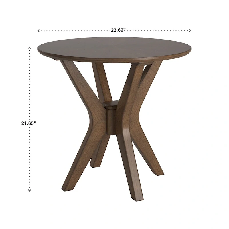 Walnut Finish Round End Table