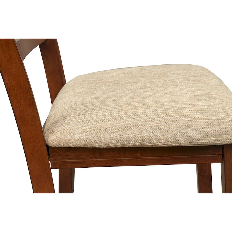 Roundhill Furniture Karven Wood 9-Piece Dining Set, Extendable Trestle Dining Table with 8 Chairs, Dark Hazelnut