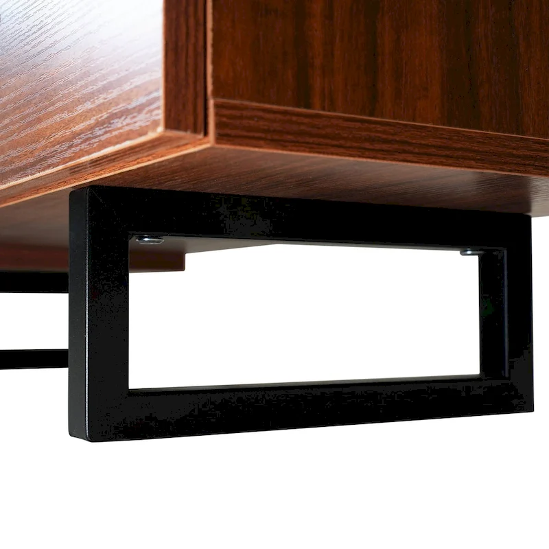 Avery 55-inch 2-Drawer 4-Shelf TV Stand in Steel