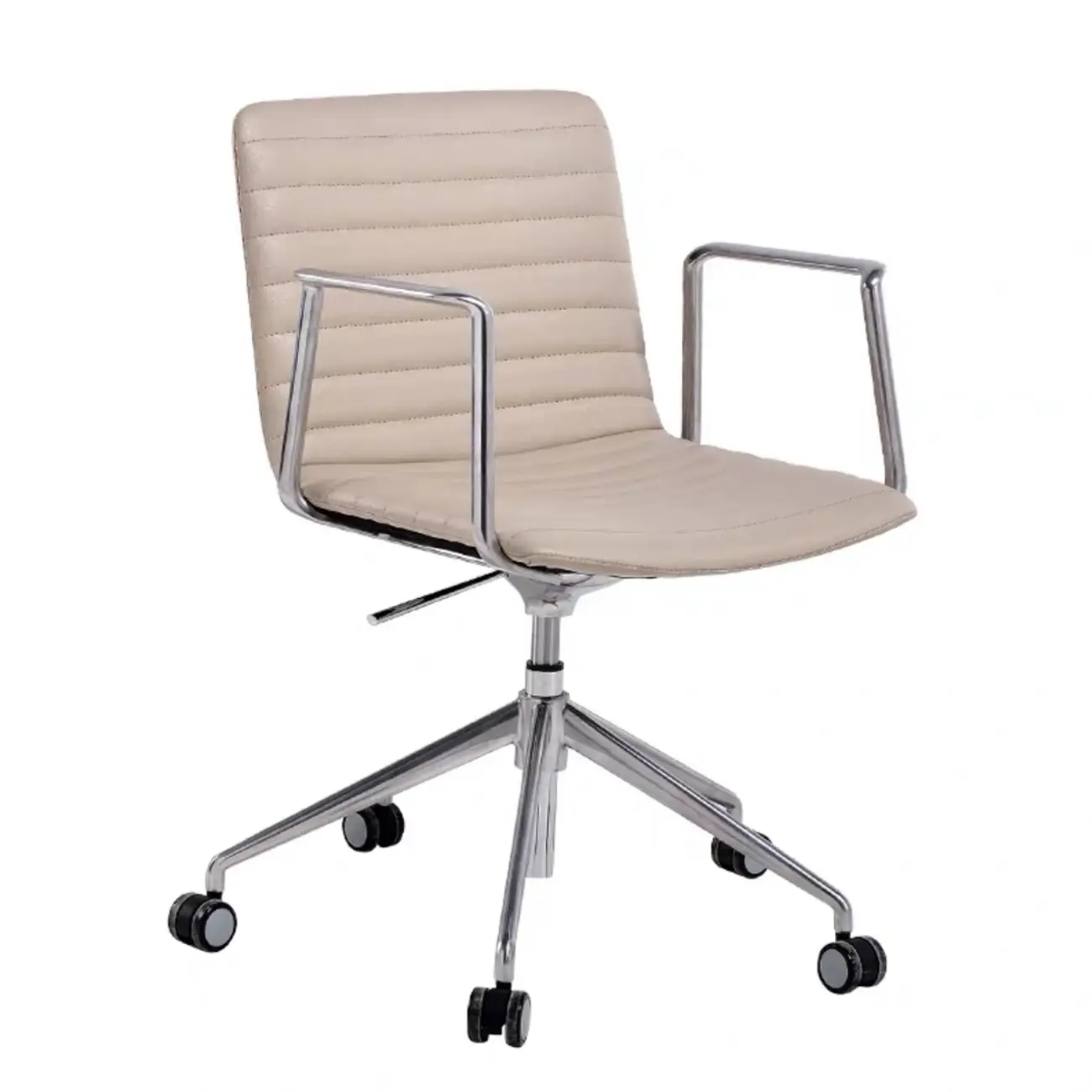 Modern Black Leather Metal Adjustable Swivel Office Chair