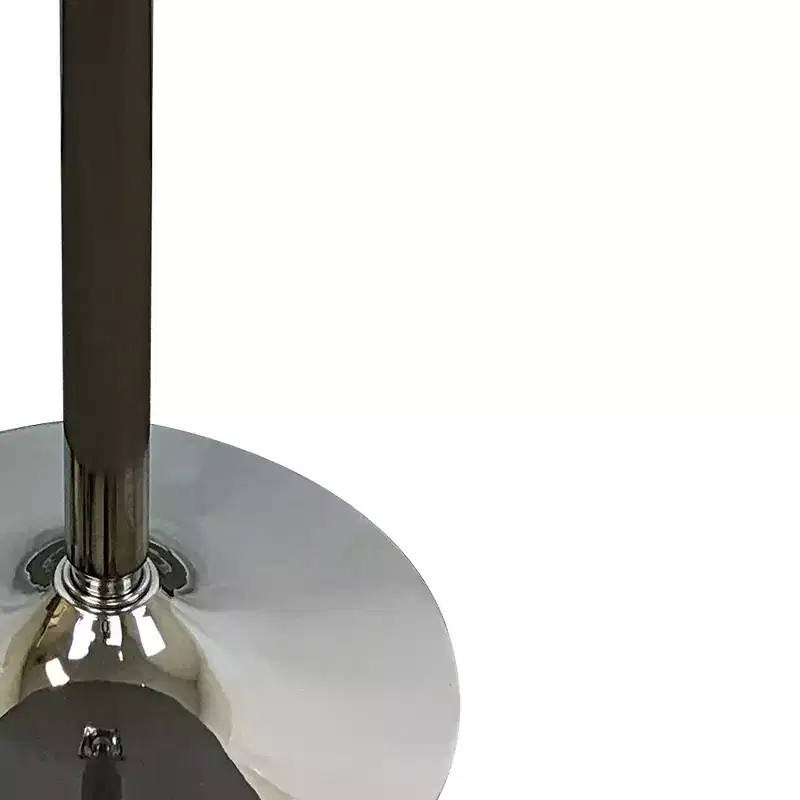 HomeRoots 36 Black and Silver Wood and Metal Pedestal Base Round Top Dining Table