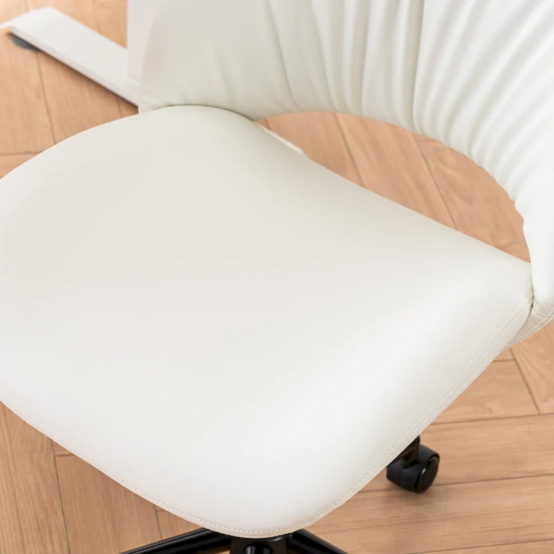Swivel Armless Ergonomic Office Chair with Wheels