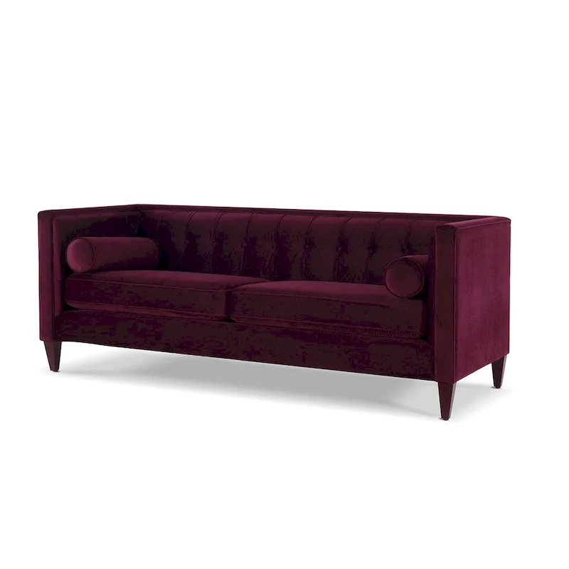 Modern Upholstered Tufted Swallowtail Sofa