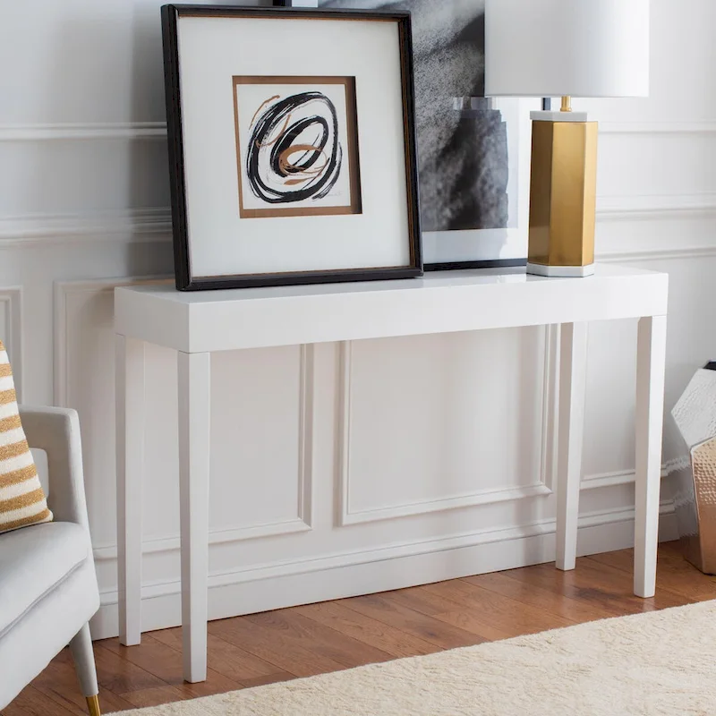 SAFAVIEH Bonny White Lacquer Console Table - 51.2  W x 13.4  L x 31.5  H - 51Wx13Dx32H