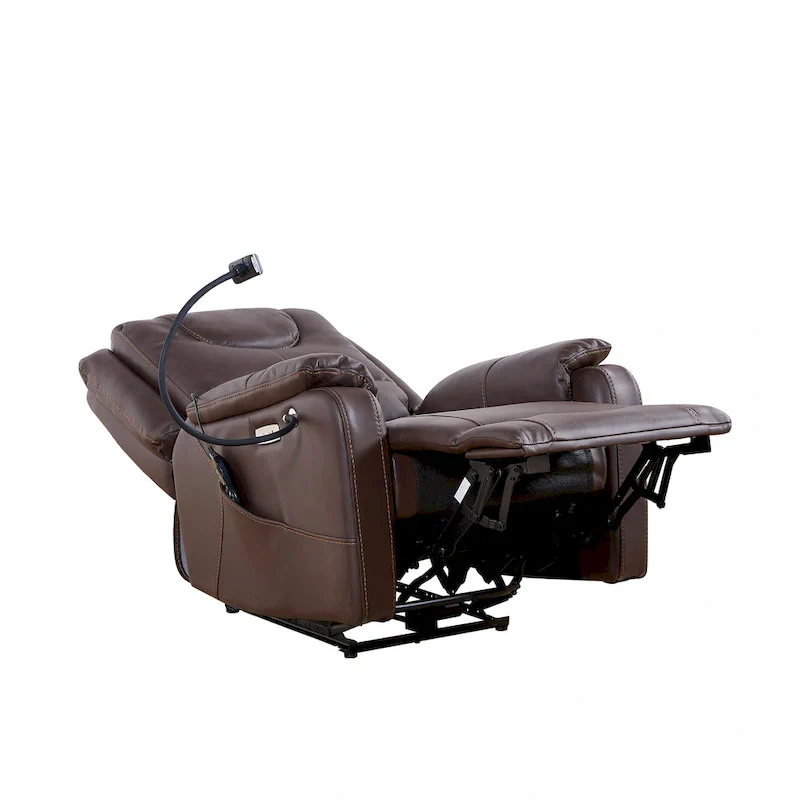 Bonded Leather Zero Gravity Power Recliner with Massage and Heating