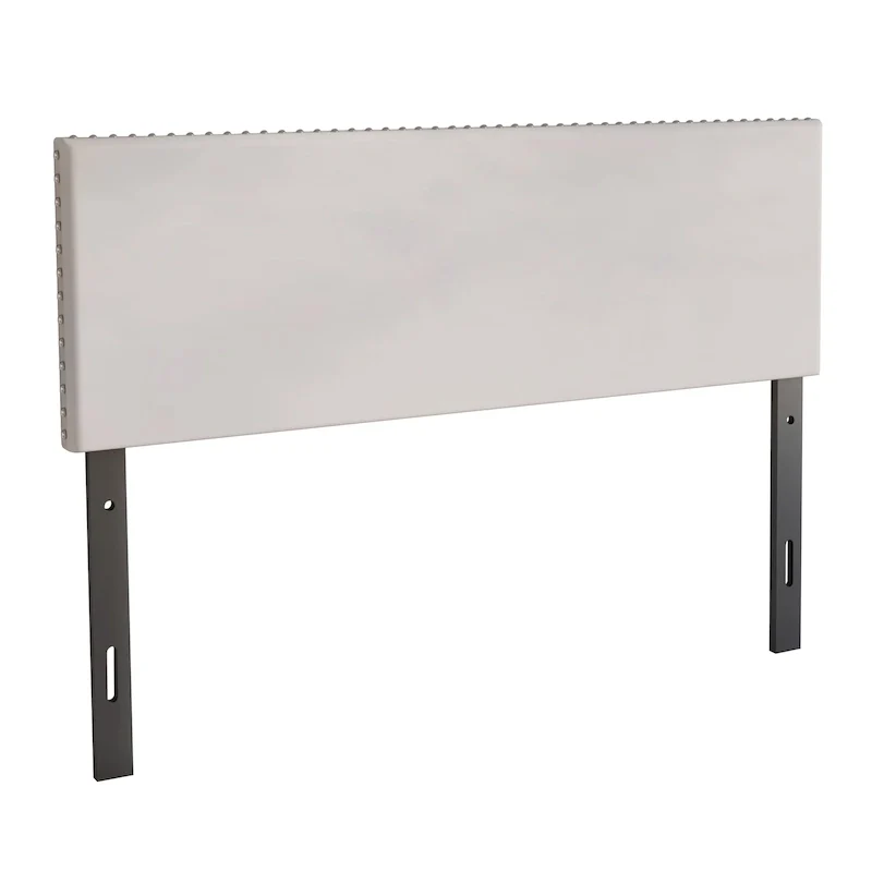 Glam Velvet Nailhead Trim Upholstered Adjustable Headboard