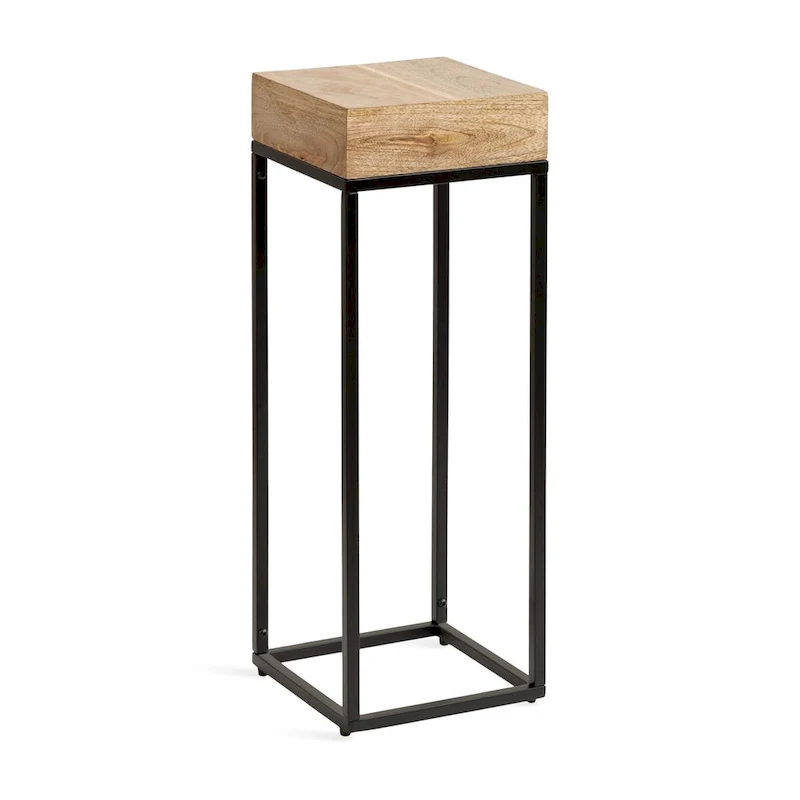 Wood and Metal Drink Table - 8x8x23
